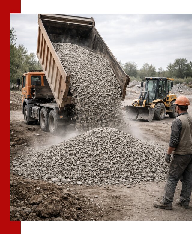 Доставка щебня в Кинели крупными и мелкими фракциями