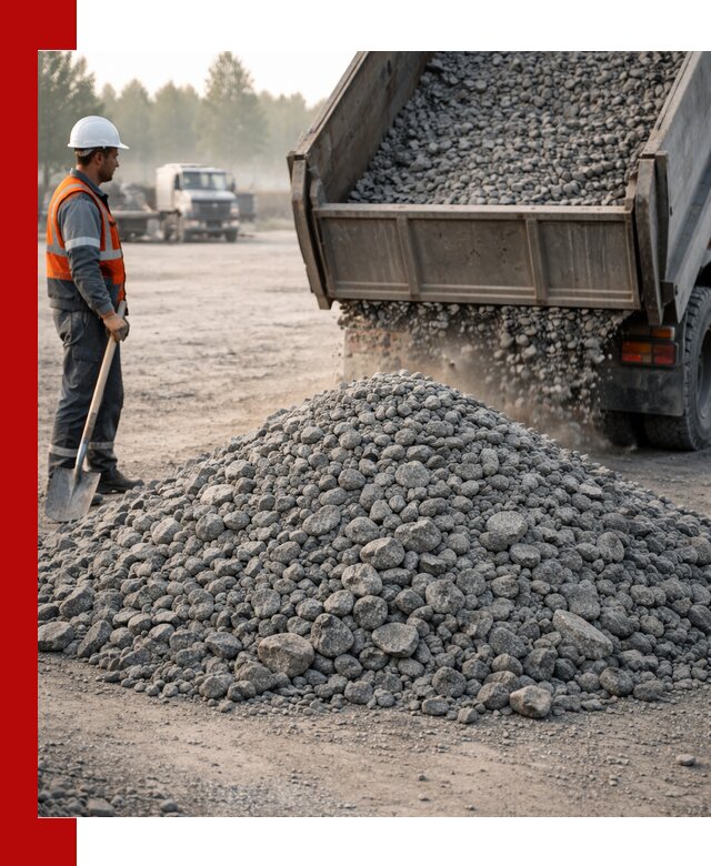 Гранитный щебень фракции 100–201 для строительства в Кинели