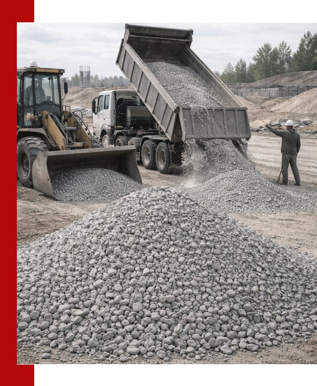 Доставка известнякового щебня фр. 5–20 в Кинели