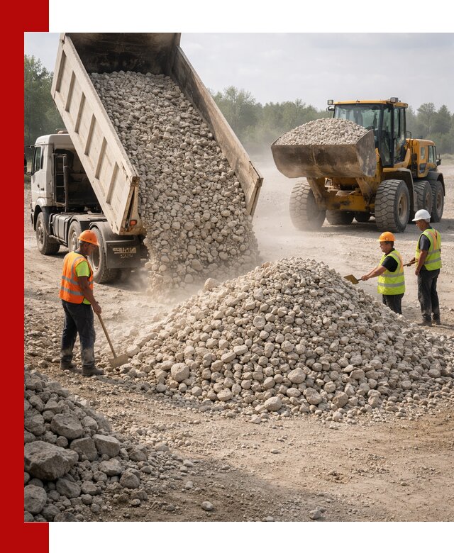Доставка известнякового щебня фр. 40-70 в Кинели