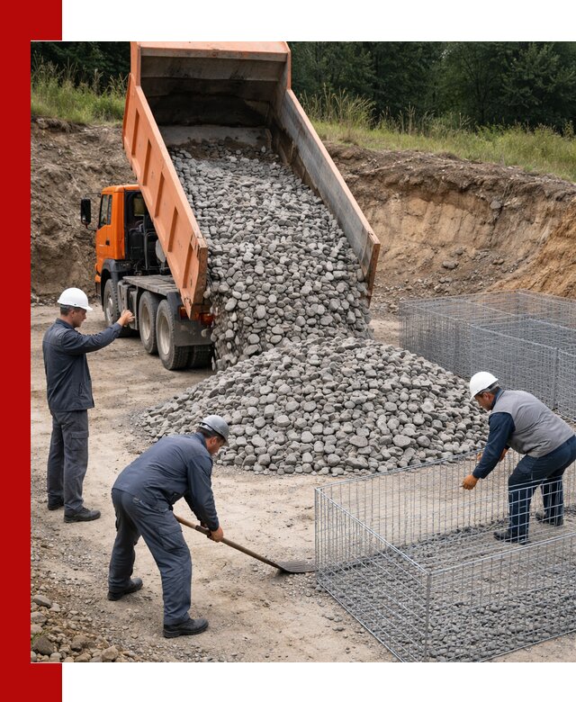 Камень для габионов с доставкой в Кинели быстро и надёжно