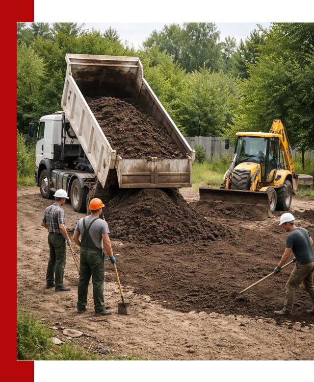 Доставка и укладка грунта для выравнивания участка в Кинели
