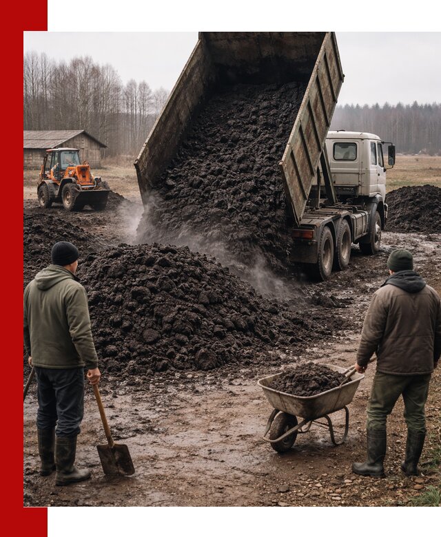 Доставка низинного торфа с разгрузкой и доставкой в Кинели