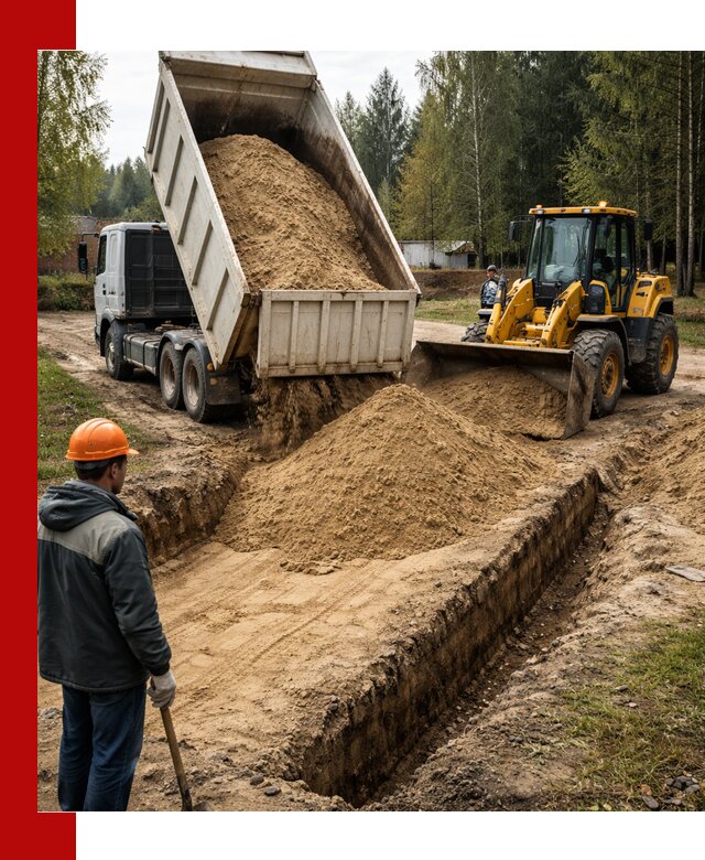 Доставка песчаного грунта в Кинели для строительных работ