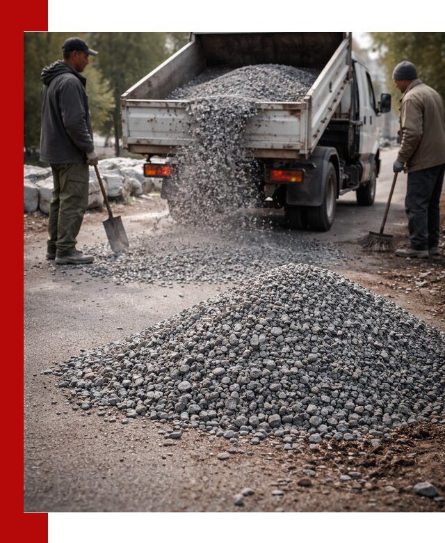 Гранитная крошка для посыпки дорог и тротуаров в Кинели